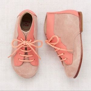 Misha And Puff Peach and Blush Suede Leather Lace-Up Baby Boots